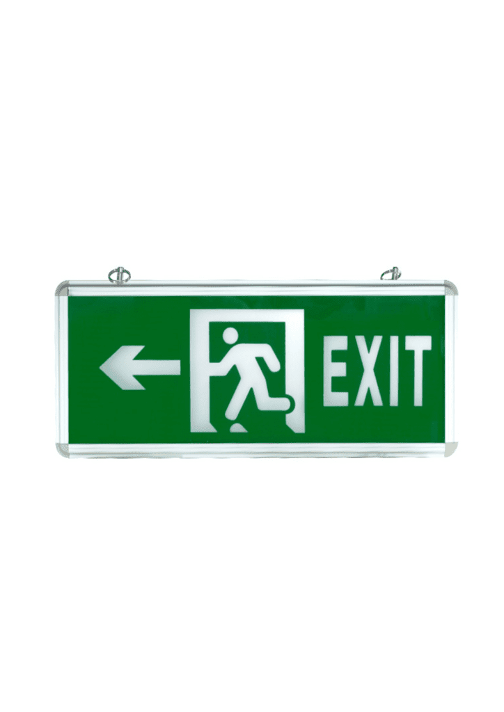 LED Exit Sign Glass Single Face Left Arrow