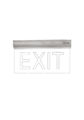 LED exit light, clear, single face – durable and bright emergency sign.