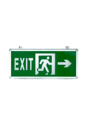 LED Exit Sign Glass Single Face Right Arrow