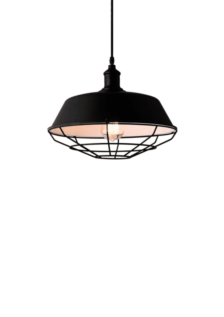 Led Pendant Light Housing with Grill Cover Black – modern industrial lighting.