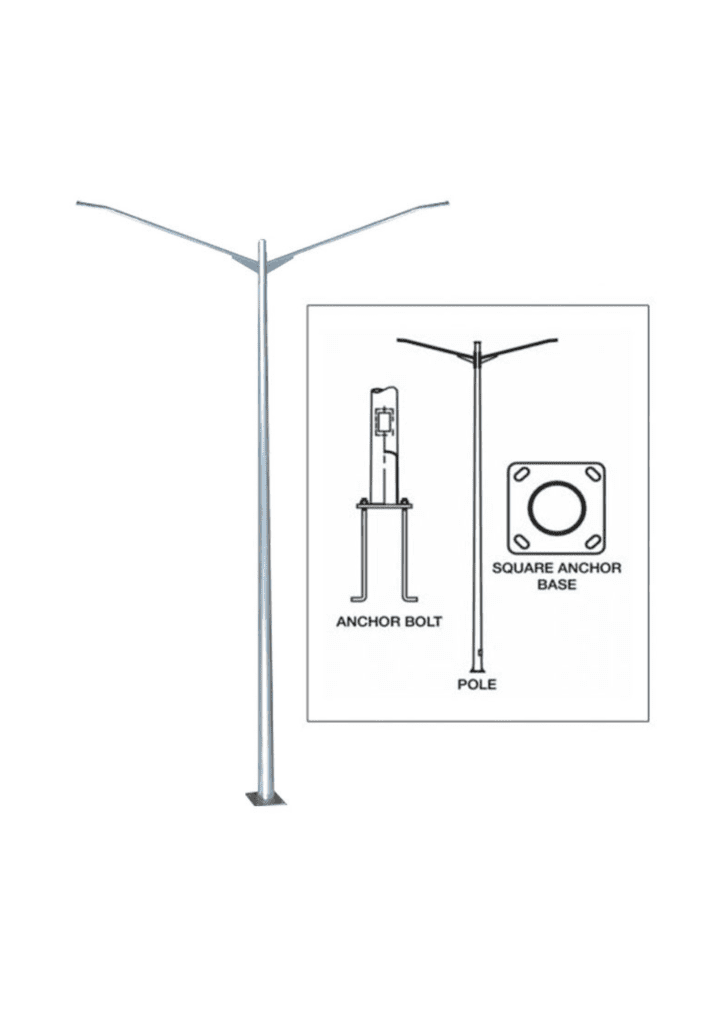 Arm bracket for economy solar streetlight – sturdy mounting support.