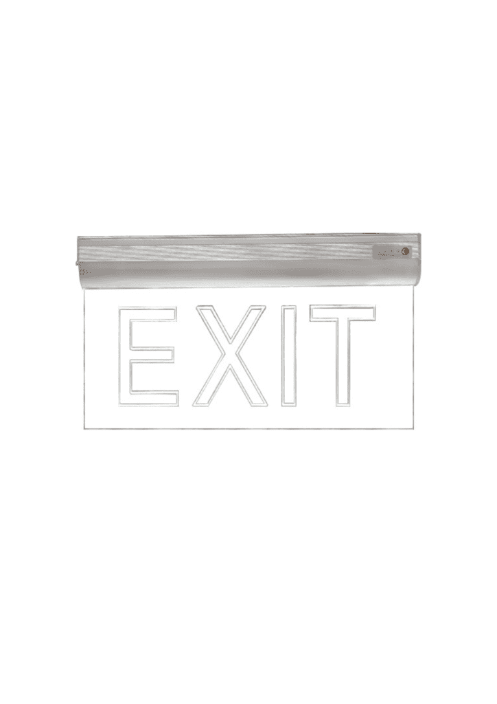 LED exit light, clear, single face – durable and bright emergency sign.