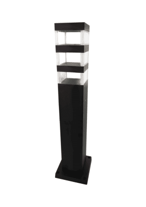 LED bollard light, bulb type, black – durable outdoor pathway lighting.