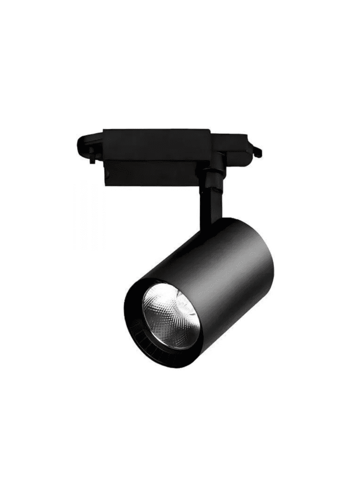 LED track light, economy, COB type, black, round, 15W, daylight – modern lighting.