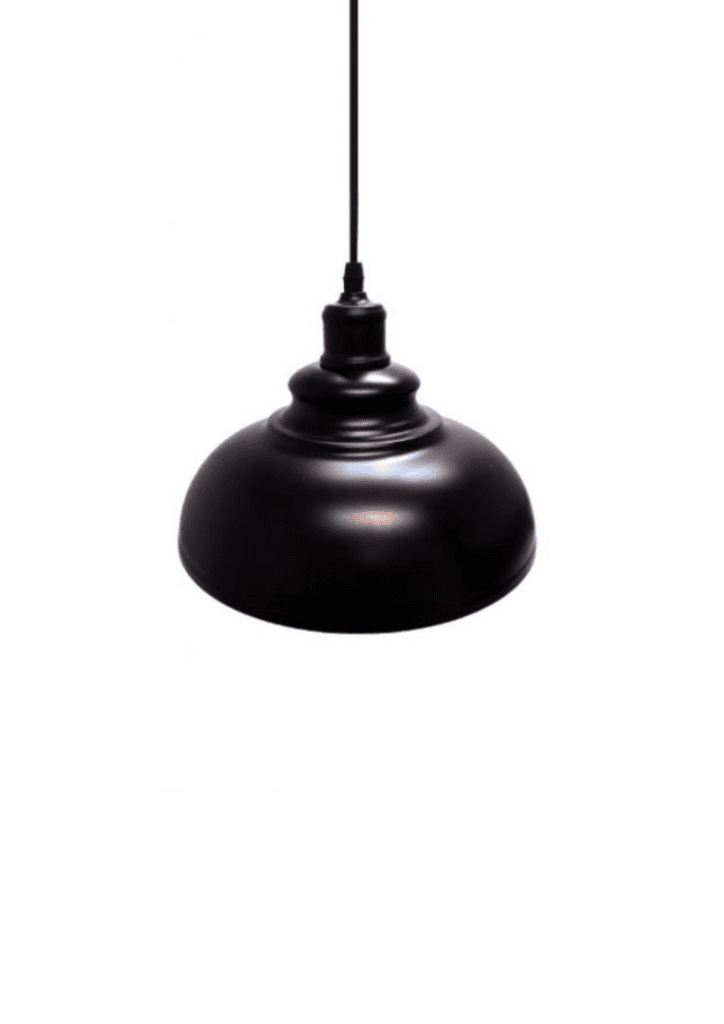 Pendant light housing, dome, matte black – stylish indoor lighting fixture.