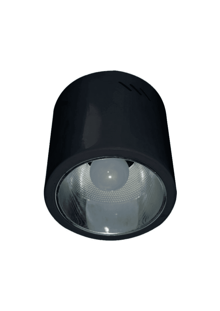 Surface Downlight Economy Black, 6-inch diameter, suitable for indoor lighting